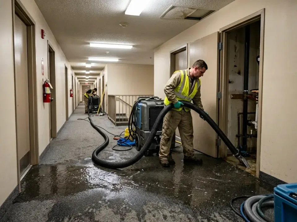 multi-unit-apartment-hallway-f-005 — frequently asked questions, Emergency Burst Pipe Water Extraction & Removal in Baxter S…